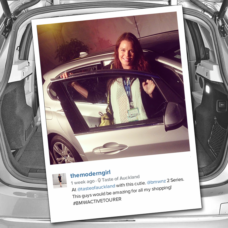 NZ_BMW's tweet photo. Congrats to Hannah for winning the #BMWActiveTourer for a weekend in our #TasteofAuckland comp! #timetogoshopping http://t.co/cEZiD79TDj
