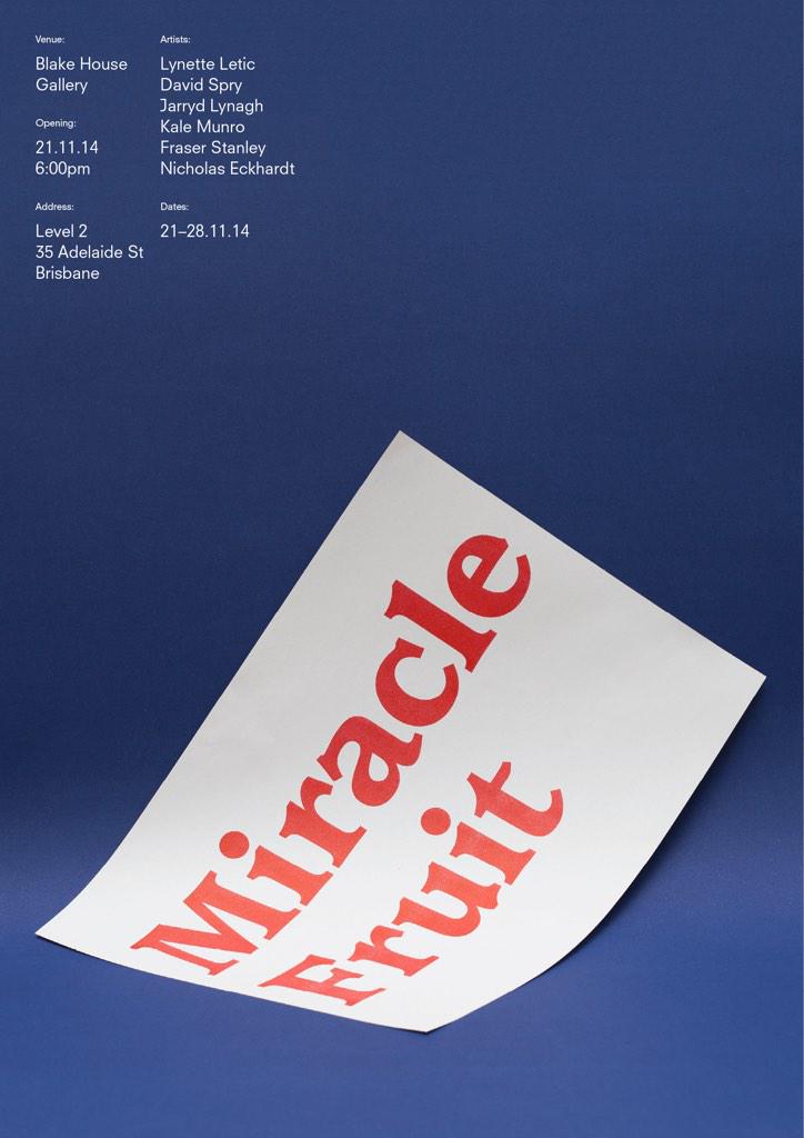 MeanderJournal's tweet image. Tonight: Miracle Fruit @ Blake House Gallery, level 2, 35 Adelaide St, Brisbane. Opening at 6pm.
