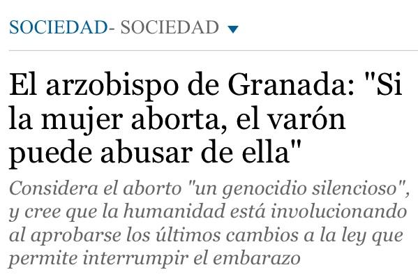 carlosgomezgil's tweet photo. Cómo nos va a extrañar que el Obispo de Granada ampare la pederastia si defiende públicamente la violación de mujeres http://t.co/MkY7S5eISm