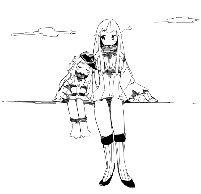 原稿の1ページより。ほっぽちゃんとお姉ちゃん。 