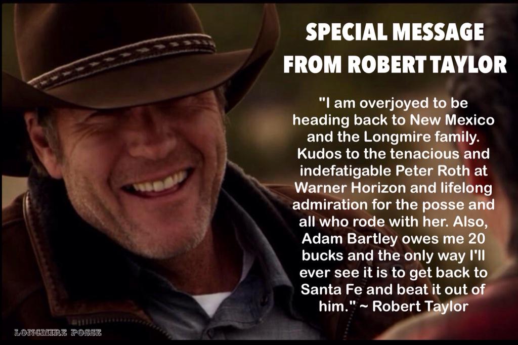 LongmirePosse's tweet photo. Special message from #RobrtTaylor! #LongLiveLongmire @LouDPhillips @kateesackhoff @ucrosspop25 @cassidyfreeman http://t.co/h50JvC6ZRJ