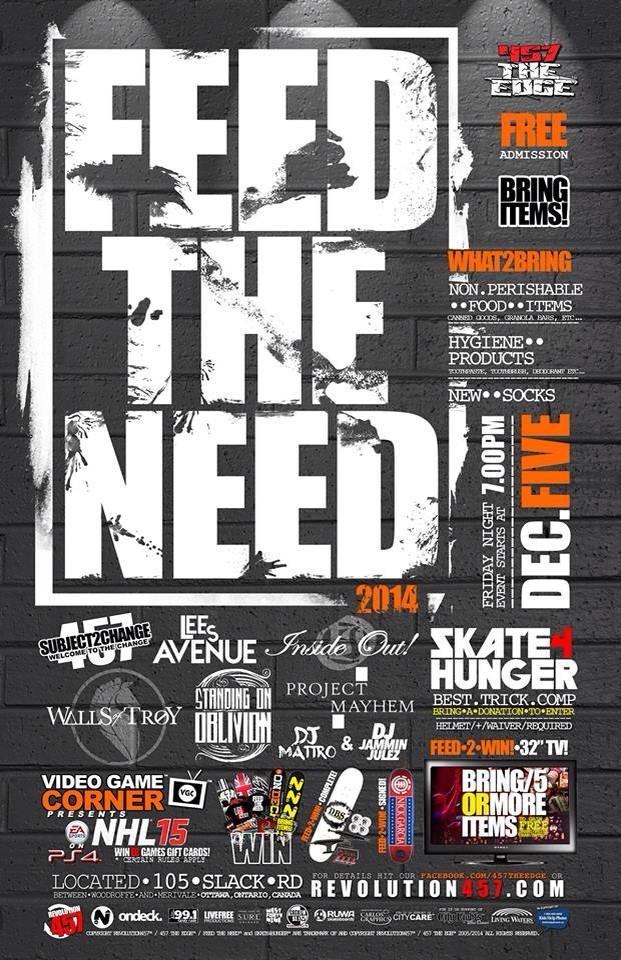 457THEEDGE's tweet photo. The 8th Annual #FEEDTHENEED Is Coming Feat @457s2c @lees_avenue #insideout @WallsOfTroyband @sooblivion @MayhemsMusic http://t.co/BoyJYBMzR4