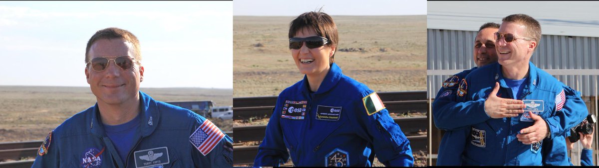 ulimicksch's tweet photo. @AstroSamantha @AntonAstrey @AstroTerry You were in a great mood in May, it can only be better. Have a great launch! http://t.co/YkXnGq1M4O