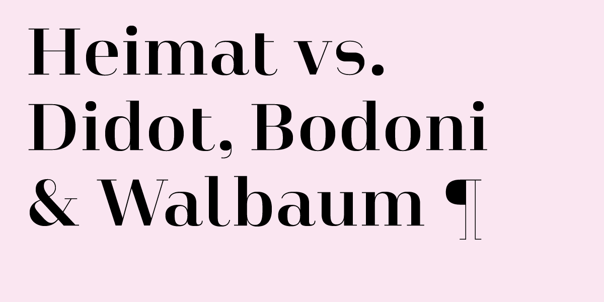 New Release: Heimat Didone