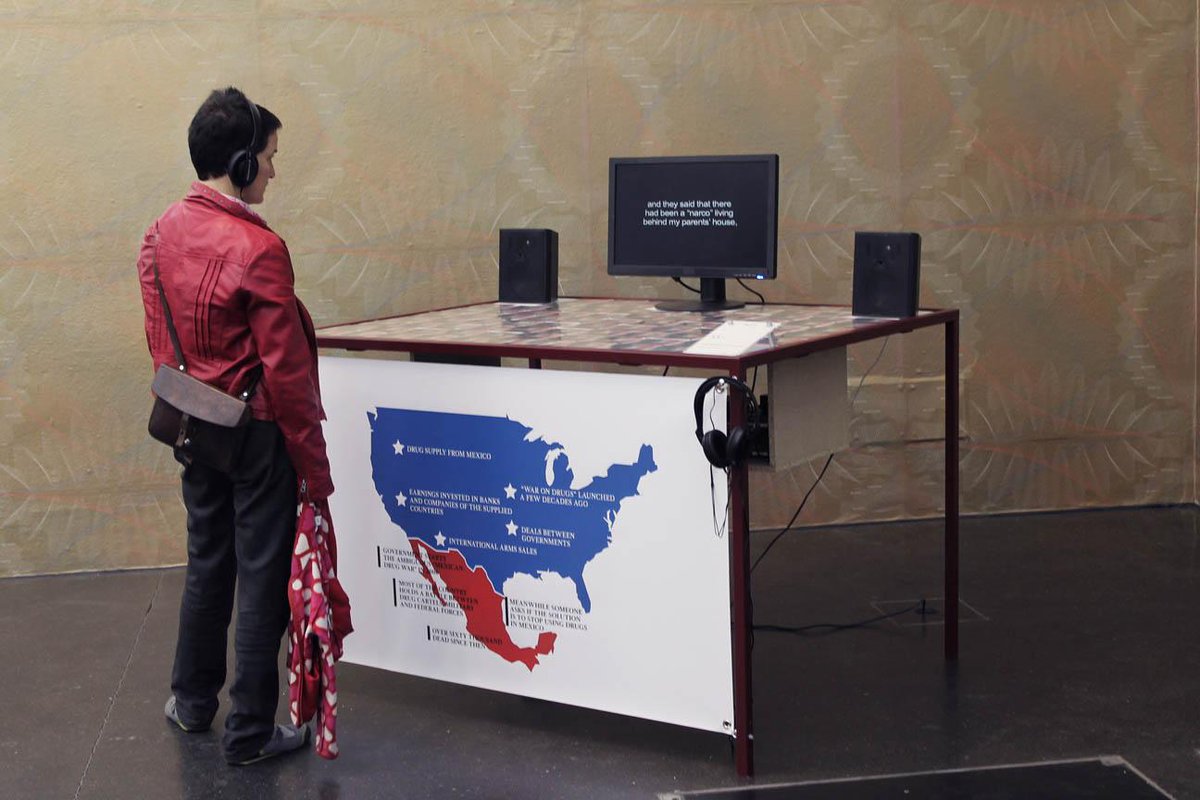 IsraeloMartinez's tweet photo. we're tired of corruption, lies &amp; violence in mx. last days of the @postcolonial exhibition at @quartier21 Vienna http://t.co/5wmGP72Jxw
