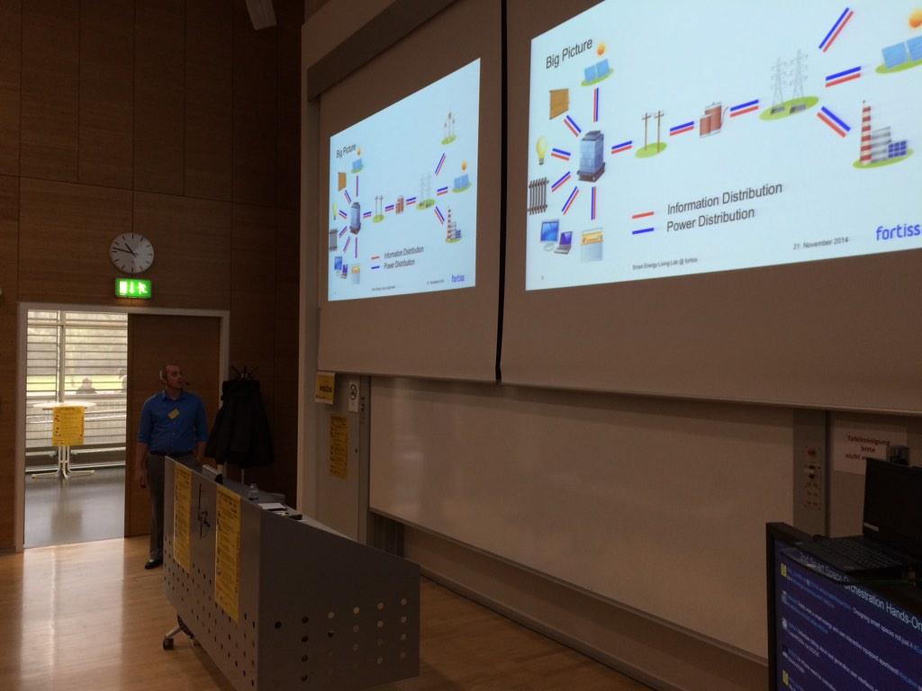 DS2OS's tweet image. Markus talking about the Fortiss Smart Energy Lab #DS2OS #IoT #smartspace