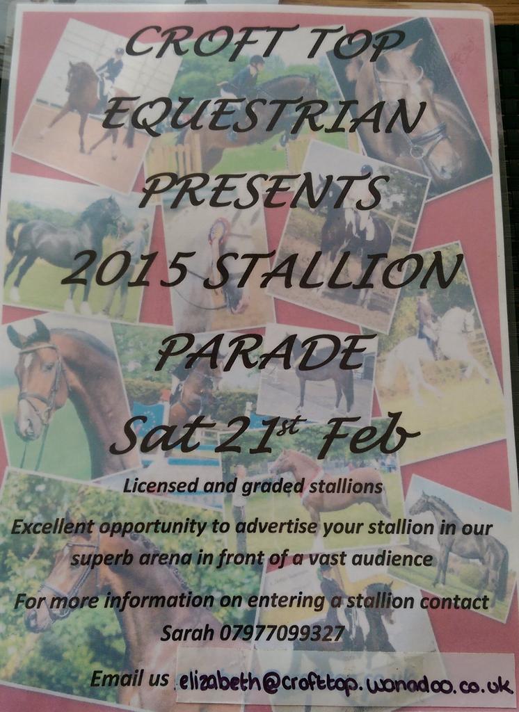 CroftTopEquestr's tweet photo. Date for your diary 21st Feb stallion parade!@slundy52 @BritShowjumping @cpbshowpro @victor_lundy @HorseNorthWest http://t.co/B9mwO72W5s