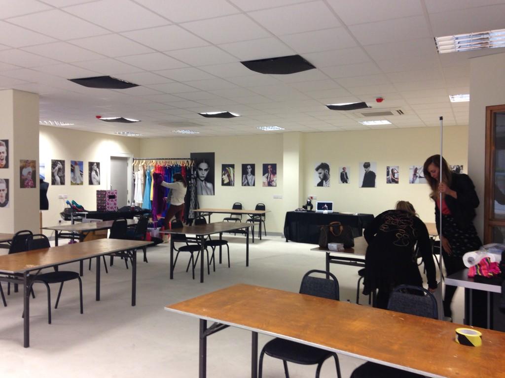 dcsdbusiness's tweet photo. Set up of #FashionBank in old #UlsterBank building WaterlooPlace. Drop In today & tomorrow 11am to 5pm #FashionFest http://t.co/wZR6pZYIkL