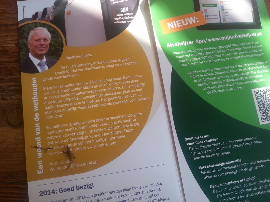 Prima folder #afvalinzameling @gem_Werkendam ontvangen, inderdaad Machiel: goed bezig! #afvalwijzer  #nederlandschoon