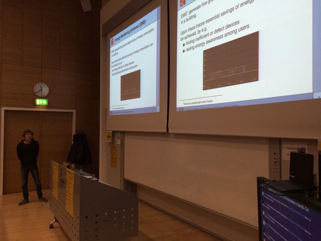 DS2OS's tweet image. Marcel talking about preserving privacy when collecting data about people&apos;s environment in a #smartspace #DS2OS #IoT