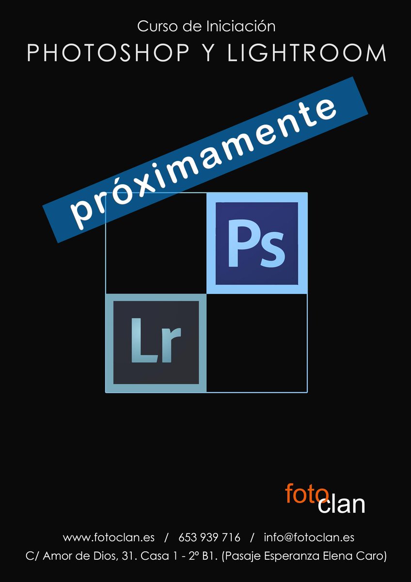 foto_clan's tweet photo. Próximamente en @foto_clan curso de iniciación a Photoshop y Lightroom. Grupos reducidos! Horarios de mañana o tarde. http://t.co/95AMRU2ybJ