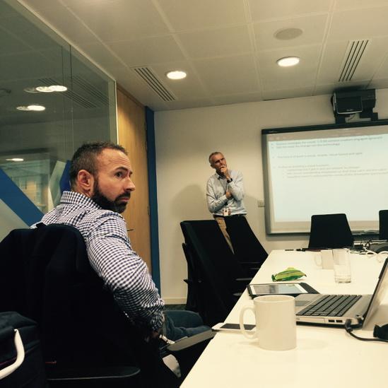markjstonham's tweet photo. Looks like an interesting discussion - RT @timdifford: #weworkunbound with @richpotter_ and @geekygym at @steria_uk http://t.co/k9dFCeecOf