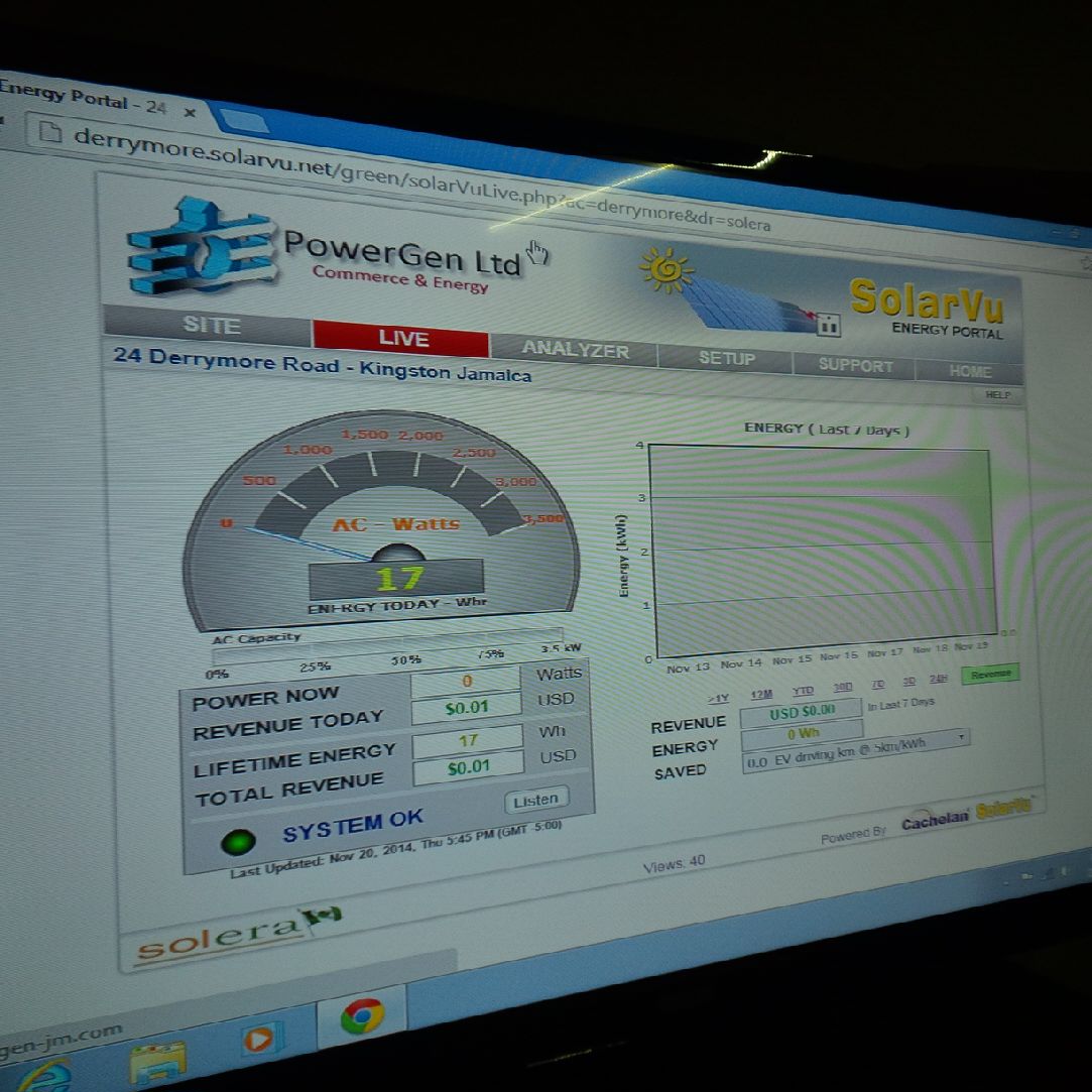 hbsolarcanada's tweet image. #Jamaican #VICERAIL racking with Solar Vu monitor in the reception at Power Gen Inc.Great #solar market @SoleraSolar