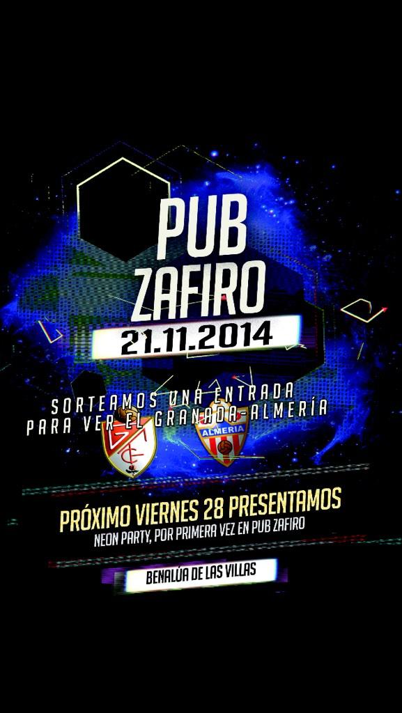 pacozurcos's tweet photo. Pub zafiro
VIERNES 21
SORTEO DE UNA ENTRADA DEL GRANADA - ALMERIA (lunes 20:45h)

ZAFIBONOS 6 COPAS 15€ http://t.co/FWTEFOVigF