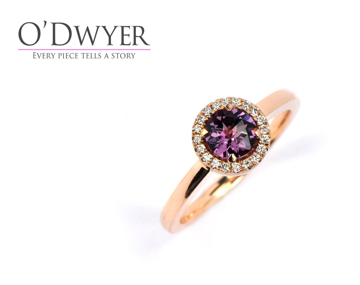 OdwyerGoldsmith's tweet photo. A new version of our West End Ring.
18ct red gold ring with castel set diamonds and a checkers top cut purple Spinel. http://t.co/CJgi2uo9xA