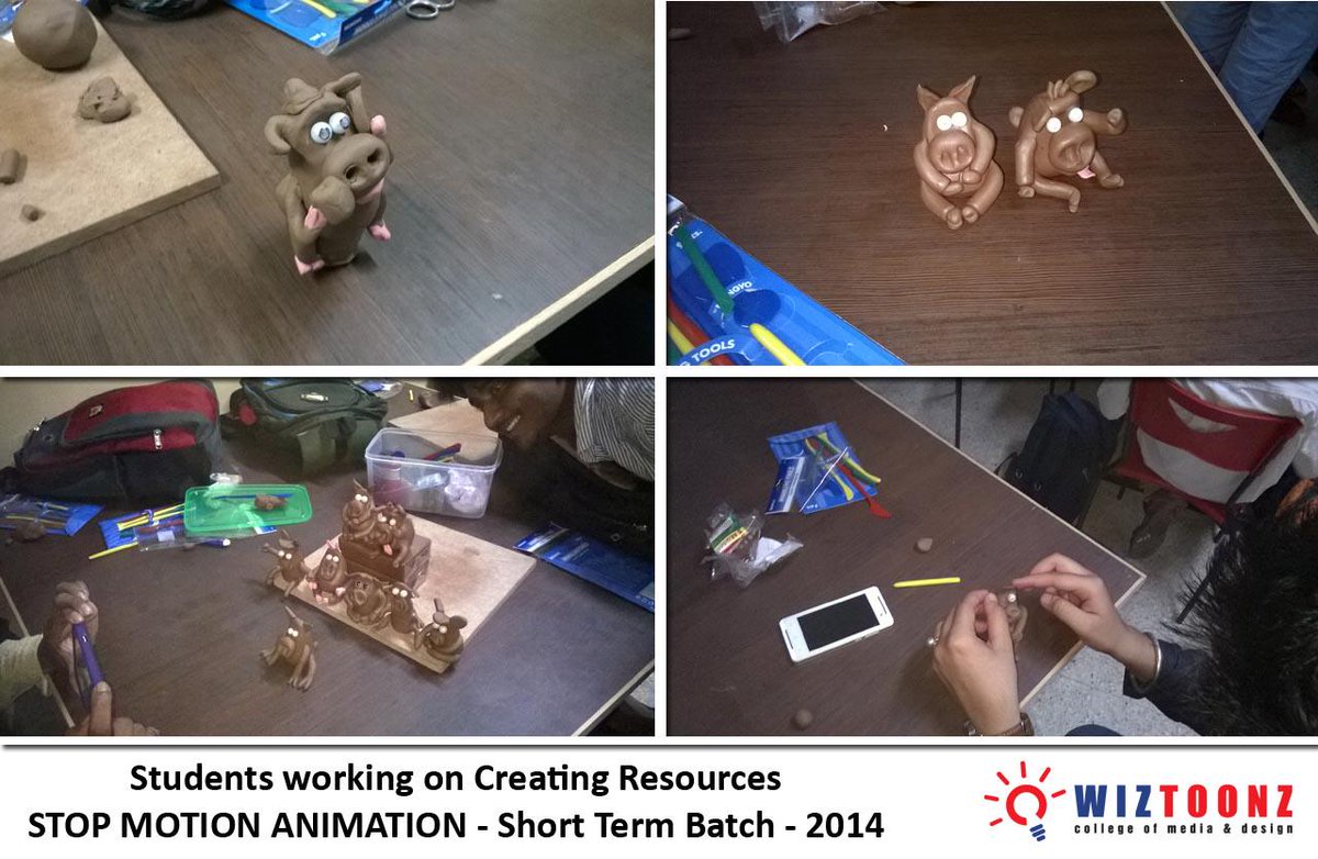 WIZTOONZcollege's tweet image. Students Creating Resources for Stop #MotionAnimation - of Stop Motion Animation Short term course, 2014 batch.