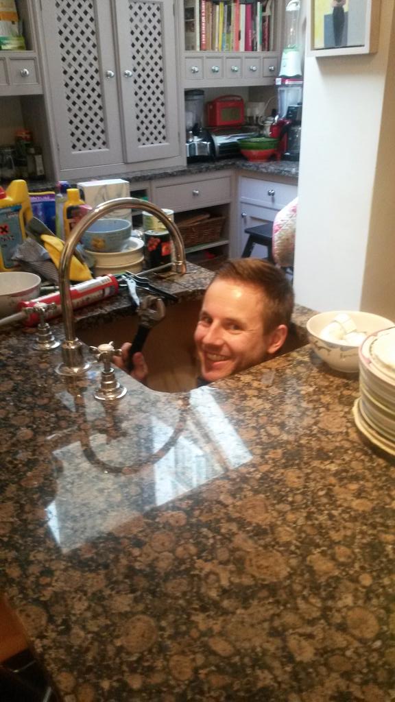 PPPolus's tweet image. "@Mandycomments: Peter the excellent plumber  @PPPolus mending my sink. http://t.co/DusZwLWdnS" that what I do myself for my closest friends