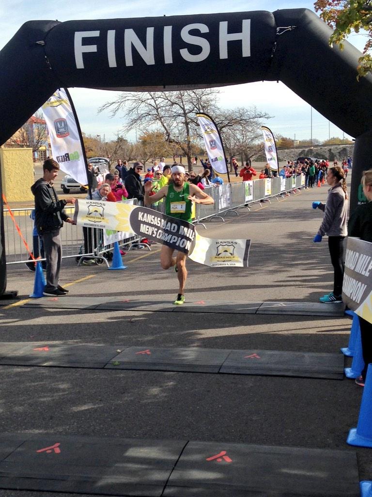BCCHS_XCTF's tweet photo. Congrats to @OregonTCElite Ben Blankenship on winning the @KansasRoadMile in an unofficial time of 4:03! http://t.co/W7cZA19U9c
