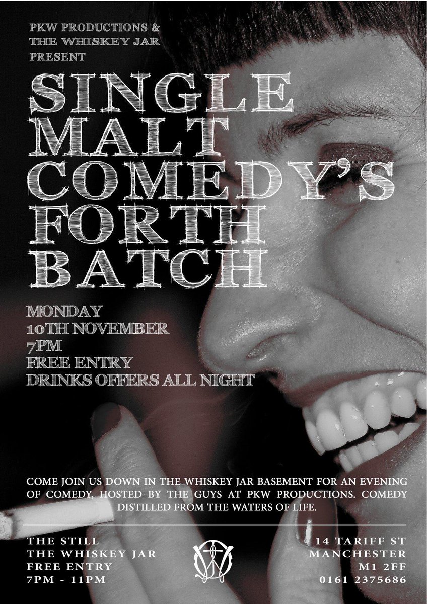 WhiskeyJarNQ's tweet photo. Tomorrow! @PKWProductions are back to host Single Malt Comedy's Fourth Batch! #Comedy #FreeEntry http://t.co/C5SRCh5ZFw