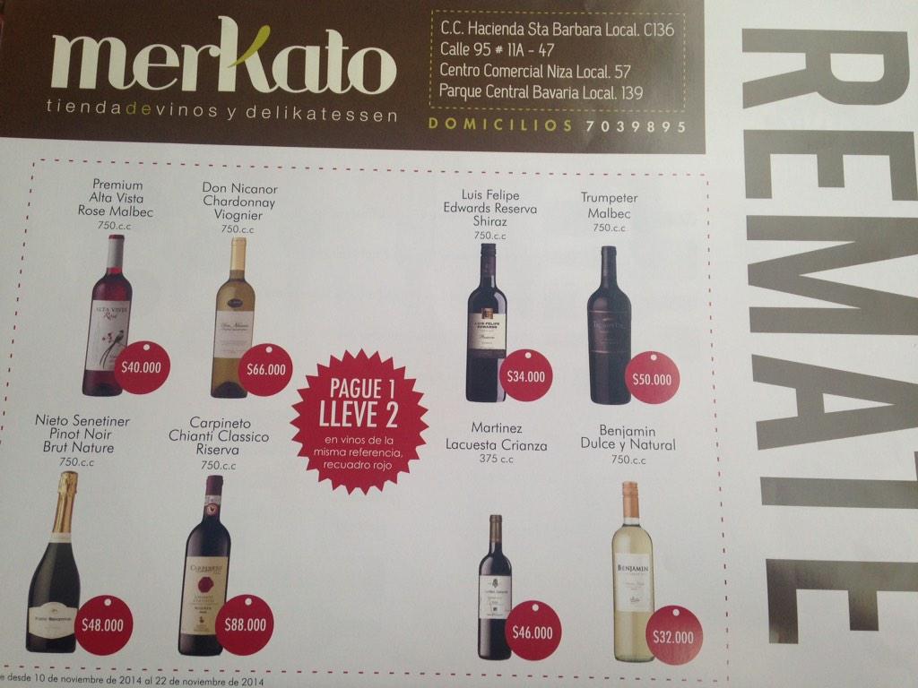 JoseRafaArango's tweet photo. Buen remate de vinos el de @MerkatoColombia me gusta mucho el #ProseccoBisol @felipejimenezg http://t.co/QT5enQb01Q