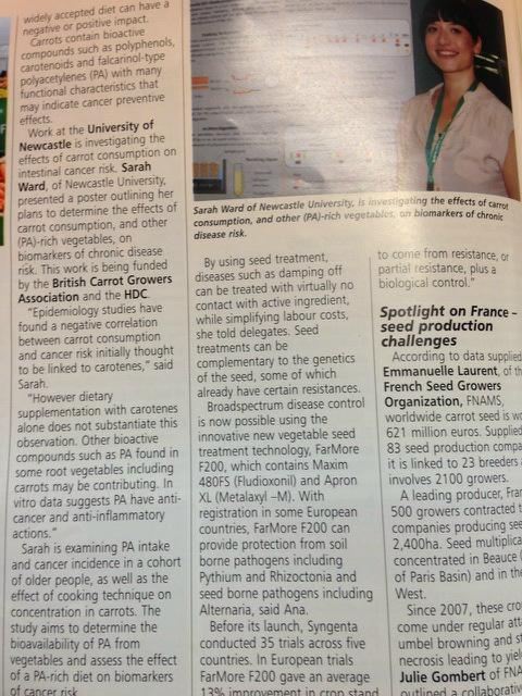 FAME! A small piece in the Vegetable Farmer Magazine about the ol' PhD. Shame they spelt my name wrong!