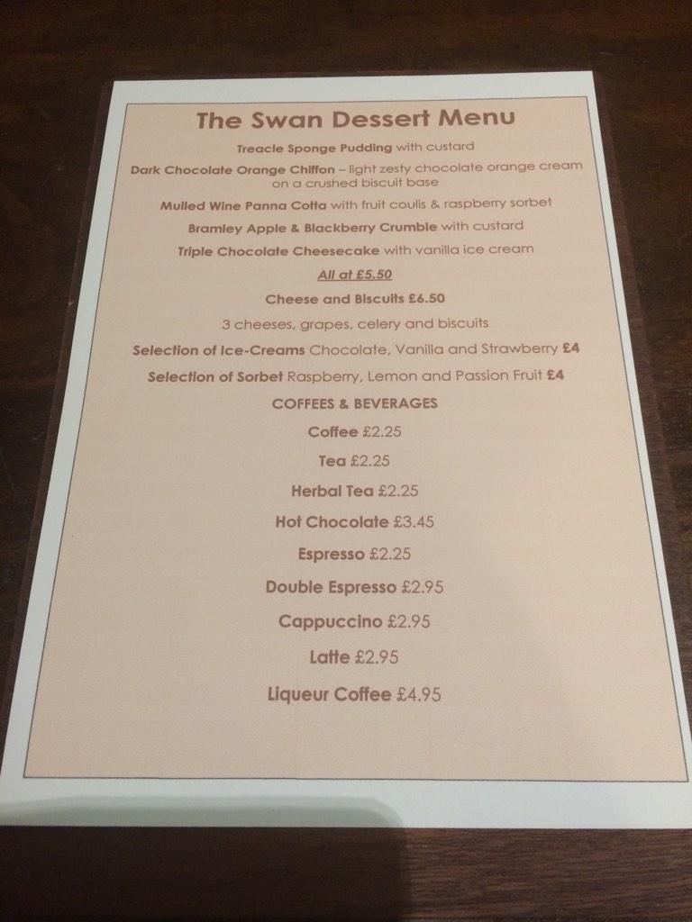 DebenInns_Swan's tweet photo. Come and check out our new winter dessert menu! 🍮🍧 http://t.co/pg92zL3bIc