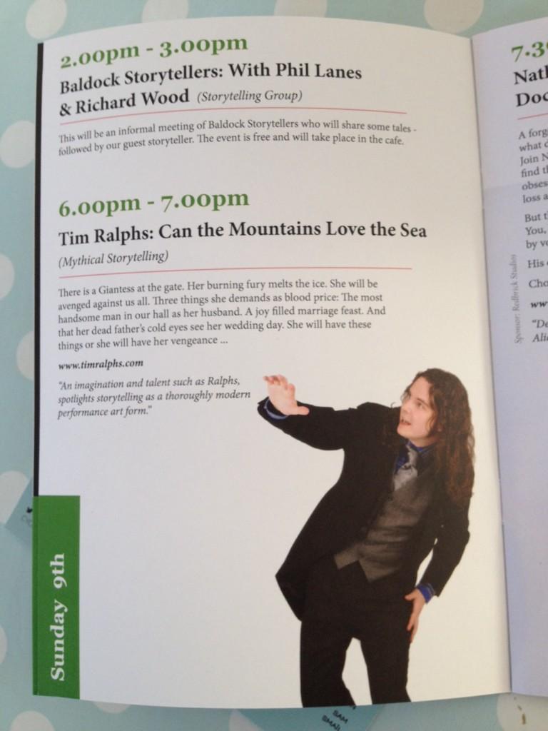 FiresideFest's tweet photo. Viking love story, 'Can the Mountains Love the Sea' told by Tim Ralphs at 6pm. It's going to be epic http://t.co/pOHsCvrwRY