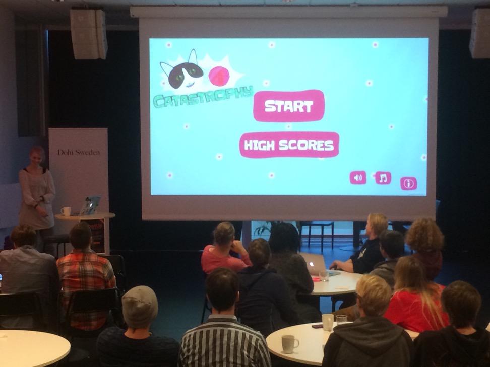 DohiSweden's tweet photo. Efter 24h hårt arbete är det dags för gruppernas presentationer. Först ut-> Catastrophy! #24Hbootup http://t.co/VkXjsygirH