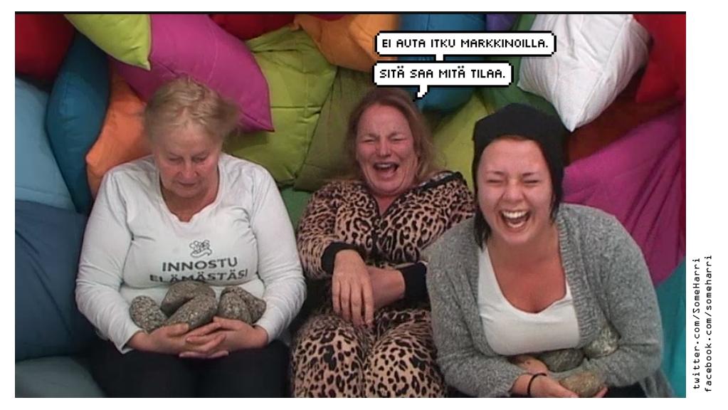 SomeHarri's tweet photo. #bbjenna ja #bbarmi taitavat olla sitä mieltä, että vahingilo on paras ilo, hyi hyi :D #bbsuomi #bbtuulikki http://t.co/SGIjzcfaoN