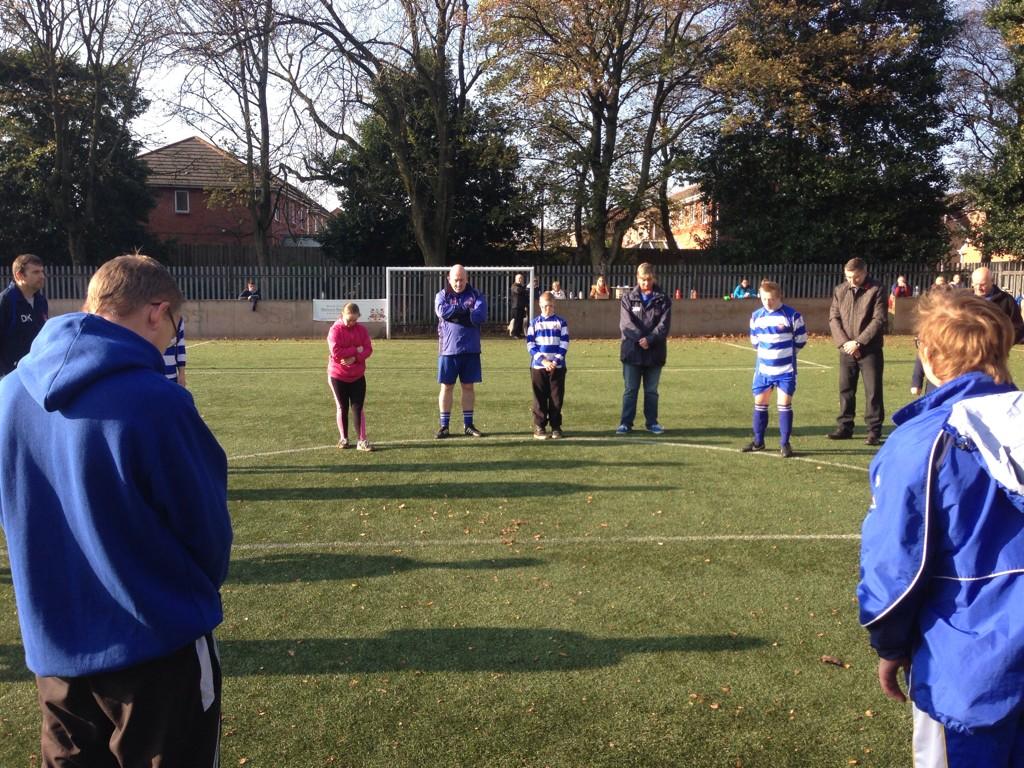 BridgfordColin's tweet photo. Inspired by @MoorsideRangers DS Group today. Their minutes silence was impeccably observed. #ManchesterRemembers http://t.co/aqamUsGQJZ