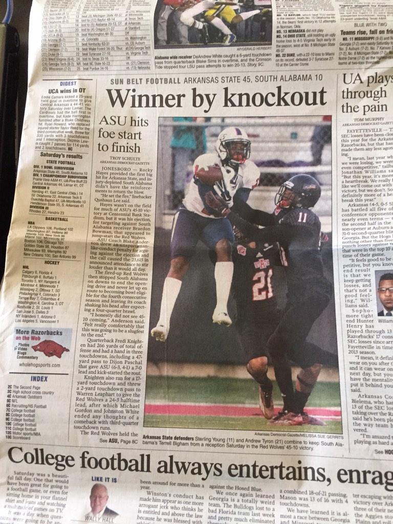 Love the coverage in the paper.  It's what we deserve every week.  #weHOWL #packpride