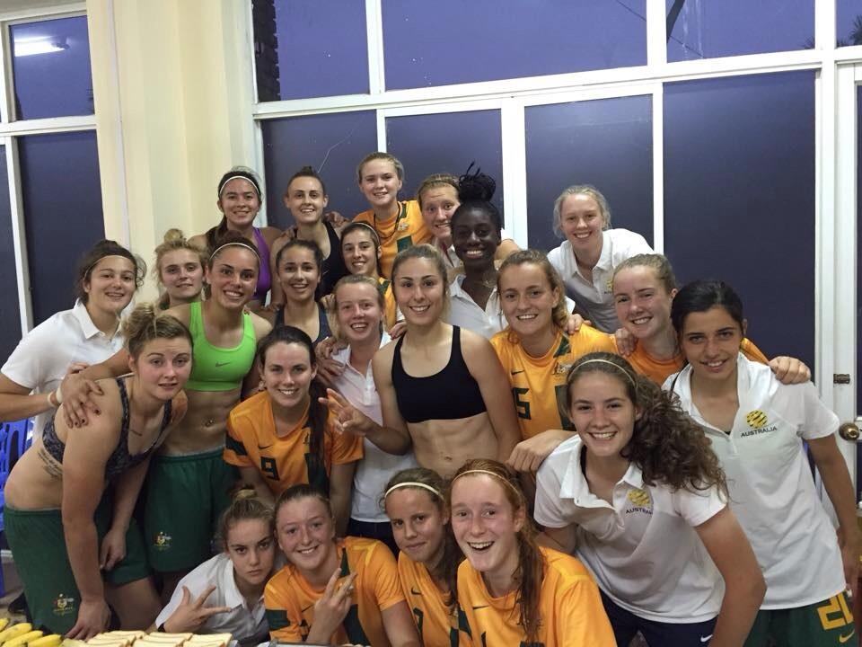 Nat_Tobin's tweet photo. 3-0 win over Vietnam! Off to china next year for qualifiers #youngmatildas @brookegoodrich4 http://t.co/V3BlzJojBG