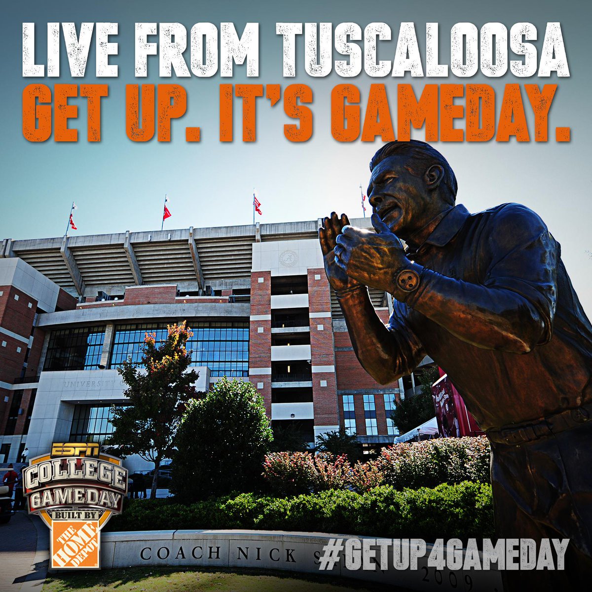 #Breaking: College GameDay is heading to Tuscaloosa for Mississippi State vs Alabama! #GetUp4GameDay