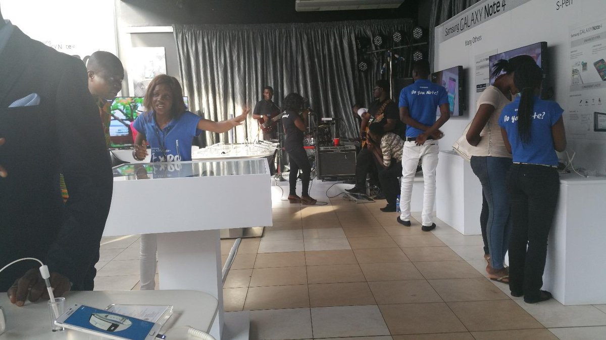 Abocco's tweet photo. The band here at the Samsung #Note4expo is really rocking. Currently performing Getaway by Efya @efya_nokturnal. http://t.co/NUGbxr6GpQ