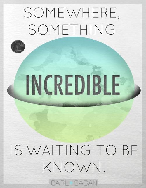 "Somewhere, something incredible is waiting to be known." Carl Sagan 
Happy birthday Carl! 