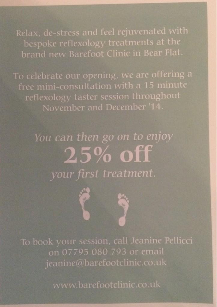 BarefootClinic1's tweet image. @NOWBath @bathmums @WeLoveBath