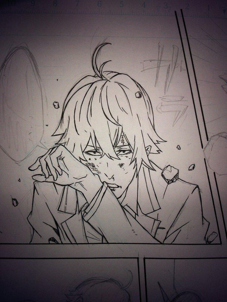 ここのこの主人公が好きなんだ。
割とうまく描けた気がするんだ。

落書きでなんかうまくいってそれトレースしたんだけどね(°_°) 
