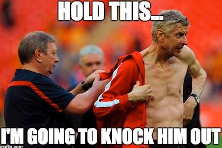 dreamteamfc's tweet photo. Wenger abruptly leaves Liberty Stadium after receiving text from Mourinho asking how his afternoon in Wales is going. http://t.co/GN0CF3s1k2