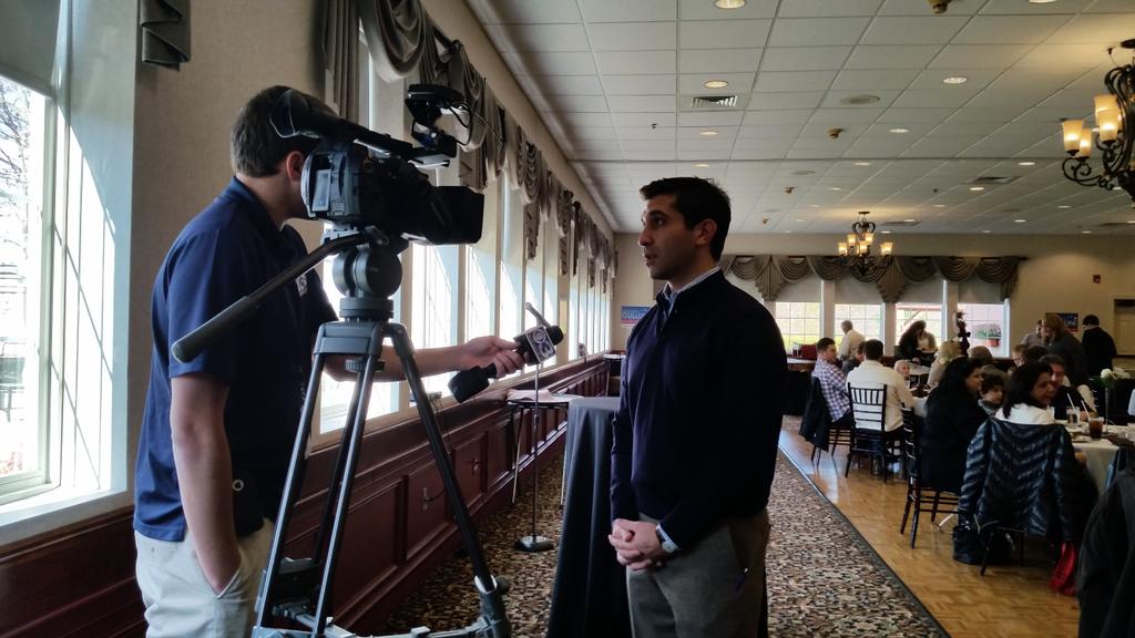 Lizro27's tweet photo. @brian_schnee  hard at work at DA elect @GulluniForDA  event in Holyoke. http://t.co/4BE20gSgFb