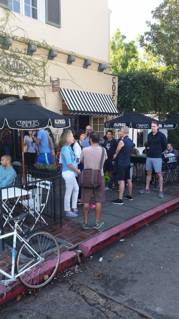 Boenau's tweet photo. There's a rumor that only friendly people are allowed in today's Mid City ride.
#nuff2014 #bikeLA http://t.co/WbrGL8l50h