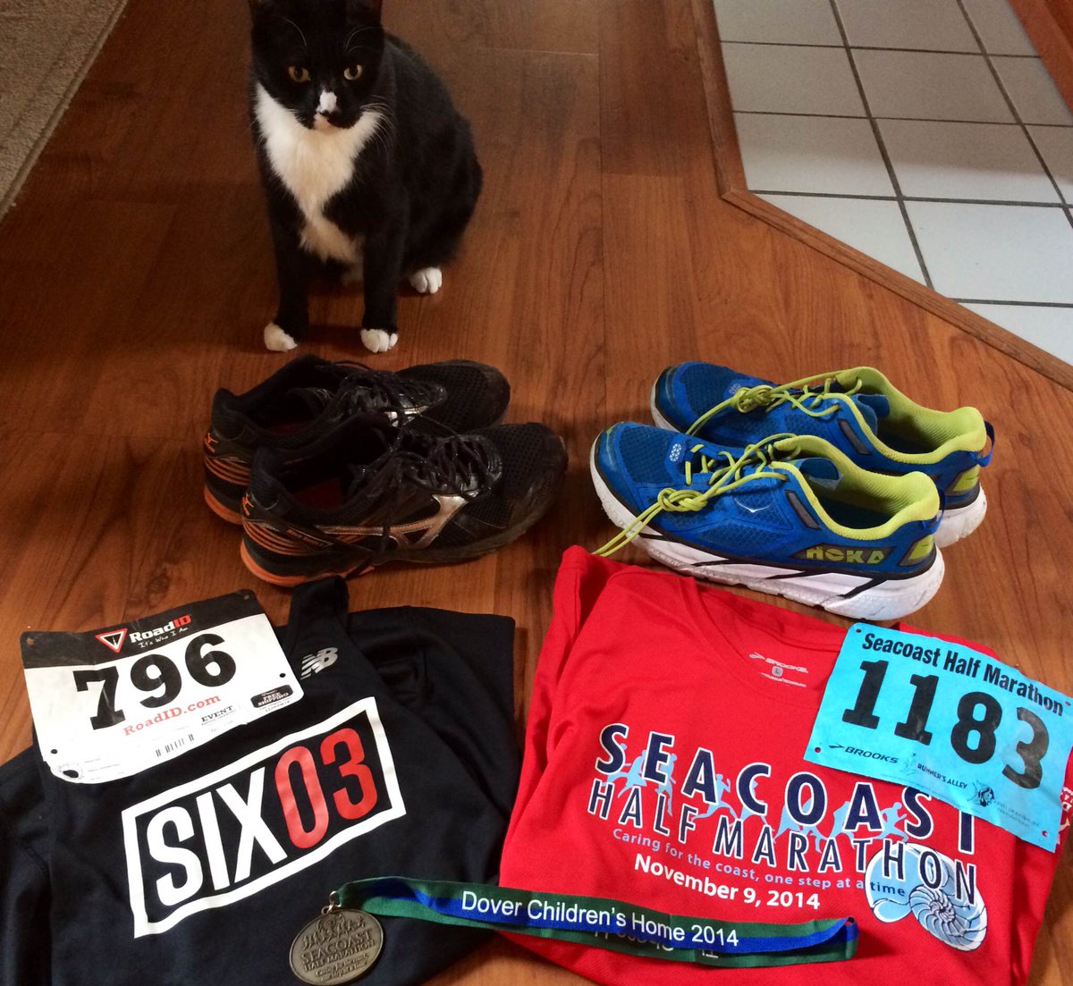 Alex_Andercat's tweet photo. 1 wknd, 2 amazing #races w/@SIX03Endurance. Sat. #RoaringFalls Sun. #seacoasthalfmarathon. #Cat's even impressed haha http://t.co/qC0ECFxLyD