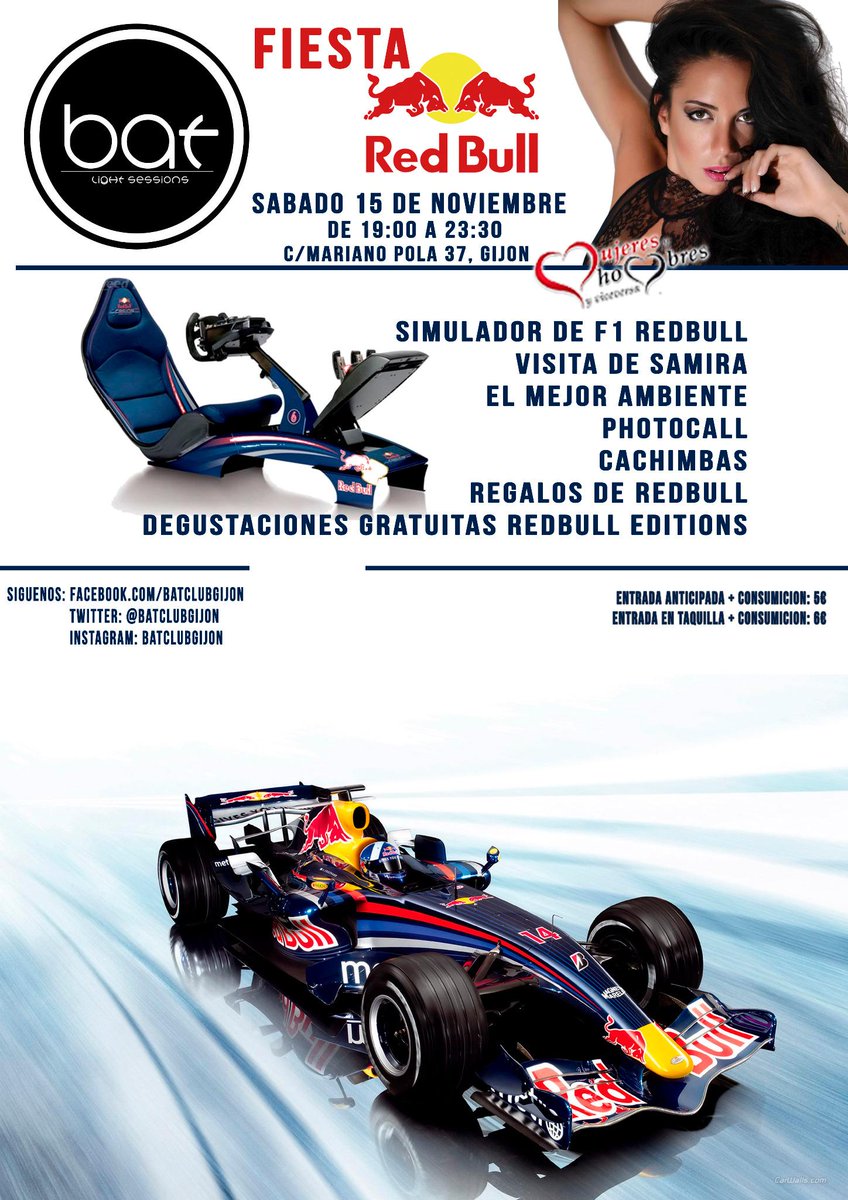 BatClubGijon's tweet photo. Ultimas 100 entradas anticipadas!! para la Fiesta Redbull Visita de Samira Mhyv, simuladores, regalos y degustaciones http://t.co/fWKVtGfCym