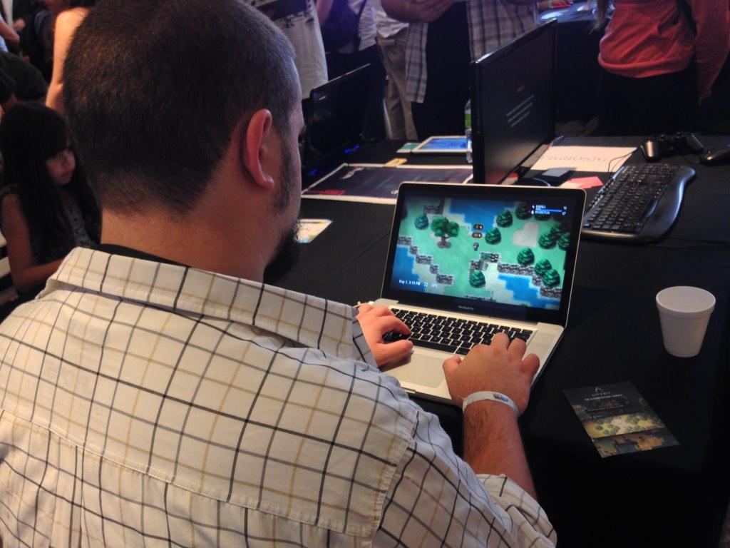 UnveilGame's tweet photo. 🌴 Survival: #EVA2014 indie space was fun! Few more shots of visitors playing Unveil. #indiedev #screenshotsaturday http://t.co/LZvijhPgVs