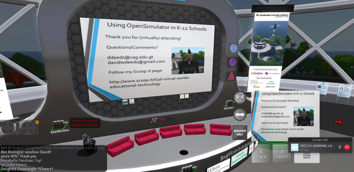 dwdeeds's tweet photo. #OSCC14 #opensimcc #oscc My presentation went great! Thanks to everybody at OSCC14! #iste #aace #edtech #opensim http://t.co/zi198vzLmr