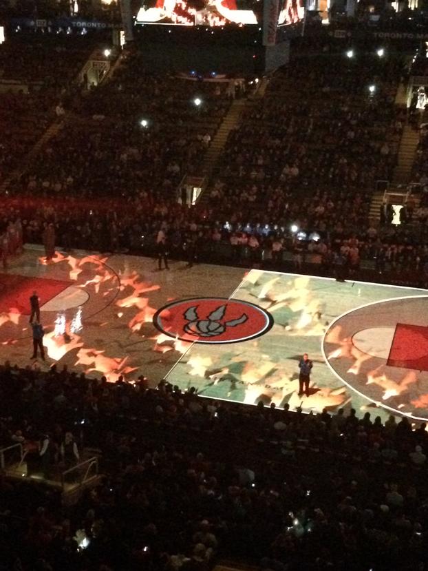 bradcicero's tweet photo. Game on! @Raptors #PHIvsTOR http://t.co/sMsQjSgRRn