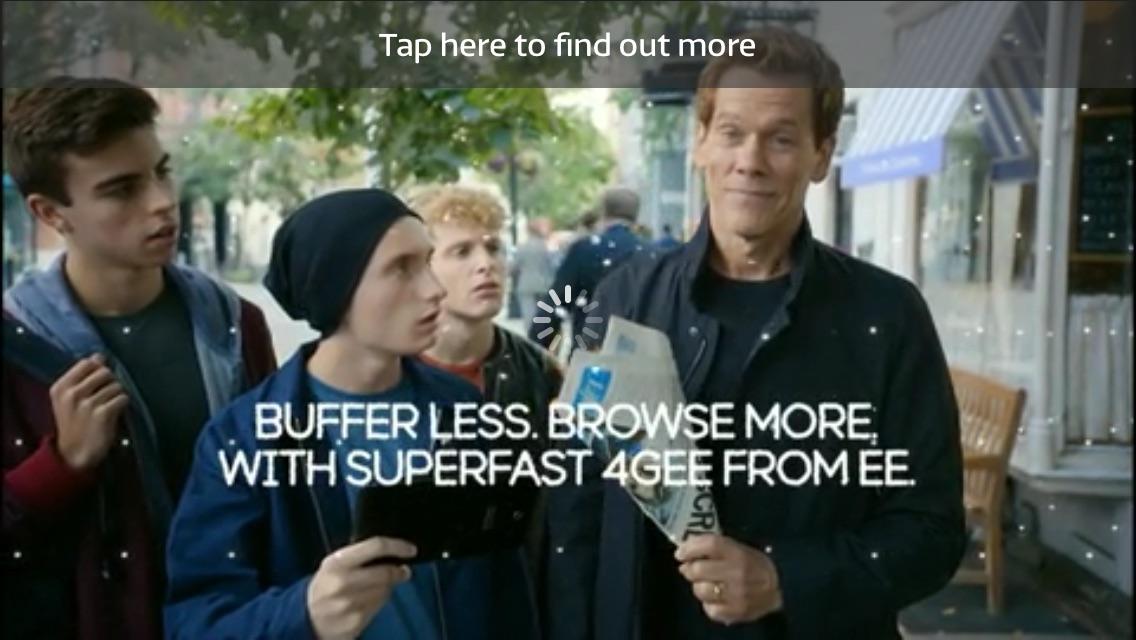 1Shakila's tweet image. How ironic is this? An advert about not buffering starts to buffer! #eenet #kevinbacon #irony