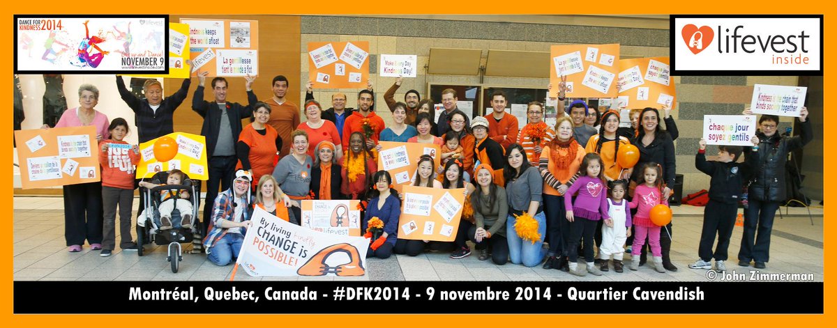 ddkphotos's tweet photo. Montreal's #DFK2014 @LifeVestInside ! Spreading kindness worldwide!!! http://t.co/YLpHNqNWxk