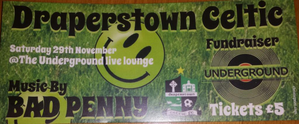 DraperstownC's tweet photo. Lets get a good turnout for this important fundraiser for our club. 
Cheers to The Underground for the support http://t.co/VKYeyzw6hY