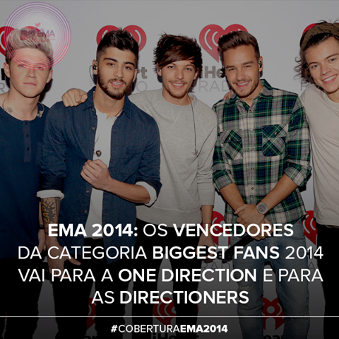 Jhessywhite's tweet photo. PARABÉNS DIRECTIONERS 😍🙊 #EMABiggestFans1D #EMA2014 #EMA #EMATV #EMATODAY @onedirection http://t.co/bZYYgMdKFt