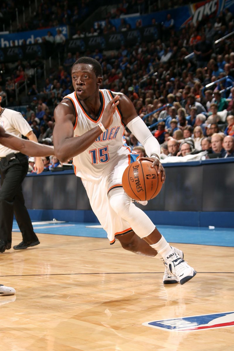 NBA's tweet photo. Mr. November, Reggie Jackson drops 22pts &amp; 6asts lifting @okcthunder over @SacramentoKings 101-93. Lamb had 17-9. http://t.co/0l4nTsYFKi